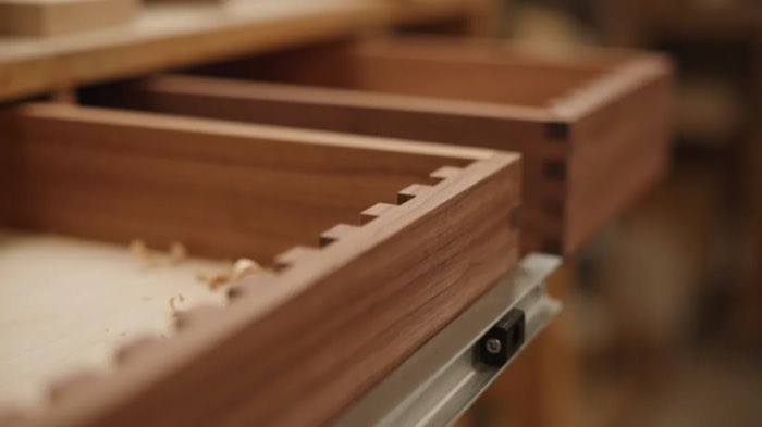 Dovetail joinery detail