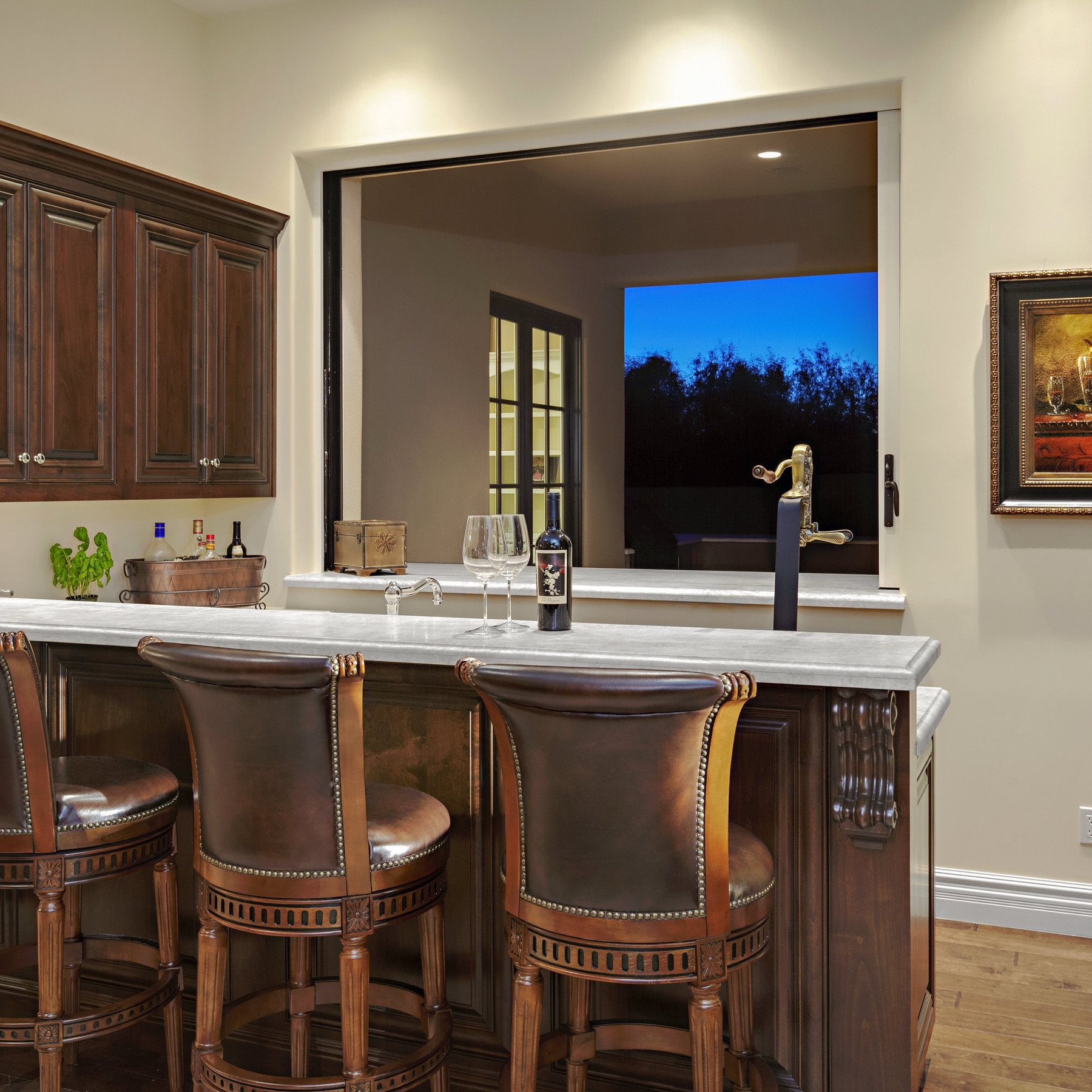 Wine and bar storage detail
