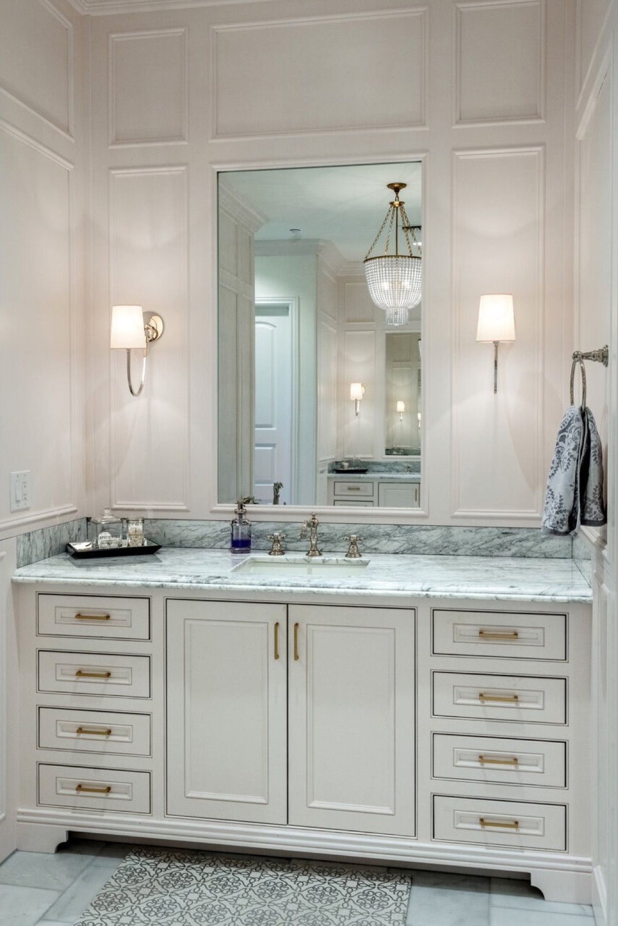 Bathroom vanity storage detail
