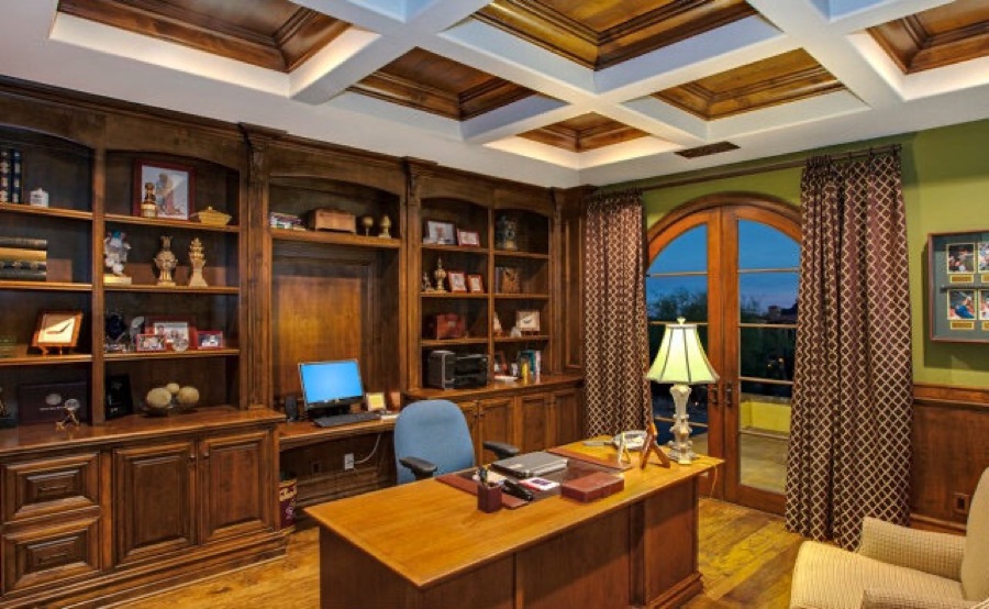 Custom home office built-in cabinetry